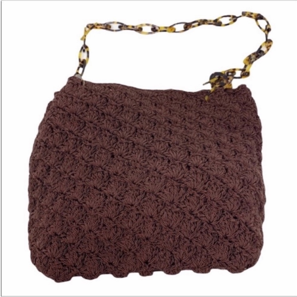 GUN-MARIE NILSSON vintage crochet Faux tortious shell bag
